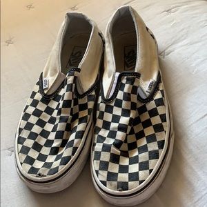 Black checkered Vans